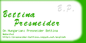 bettina presneider business card